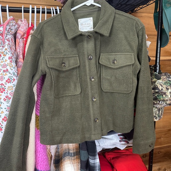 Altar’d State Olive Green Fleece Women's Jacket - Picture 1 of 5
